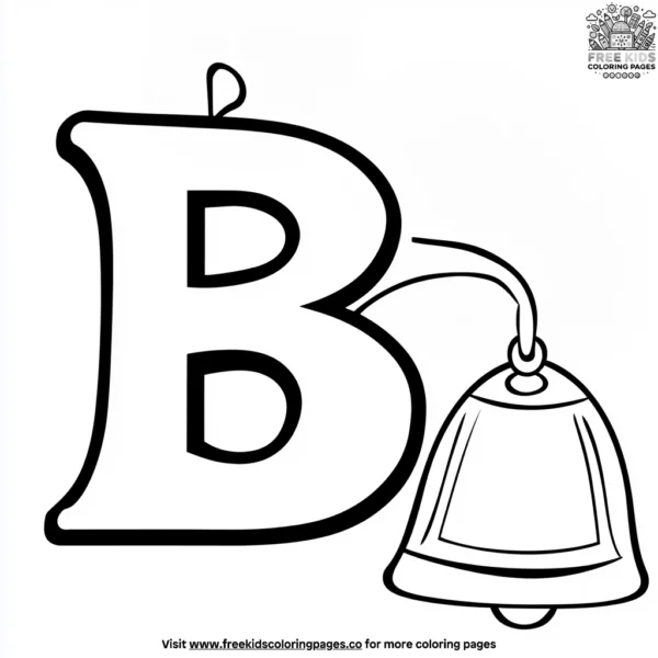 B for bell coloring pages