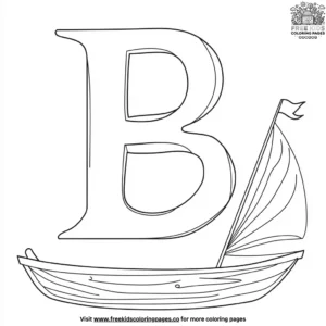 B for boat coloring pages