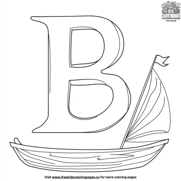 B for boat coloring pages