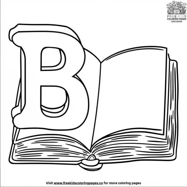 B for book coloring pages