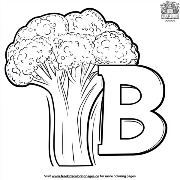 B for broccoli coloring pages