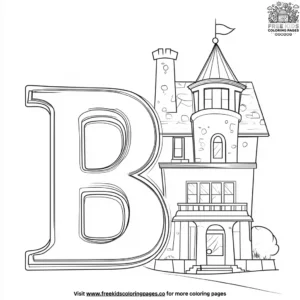 B for Building Coloring Pages