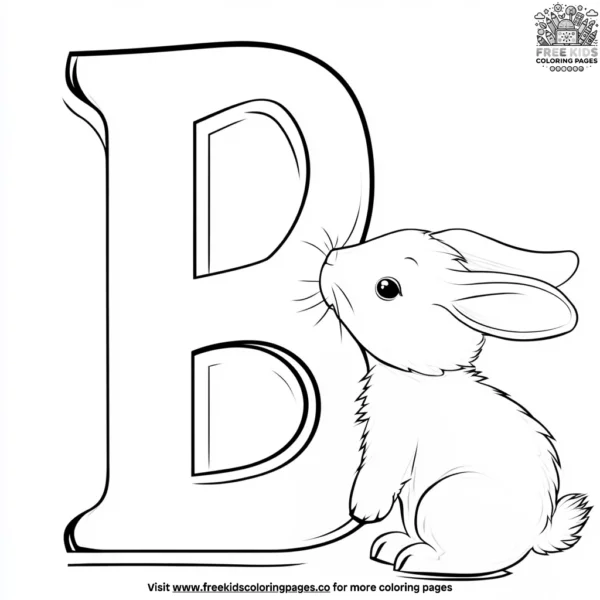 B for bunny coloring pages