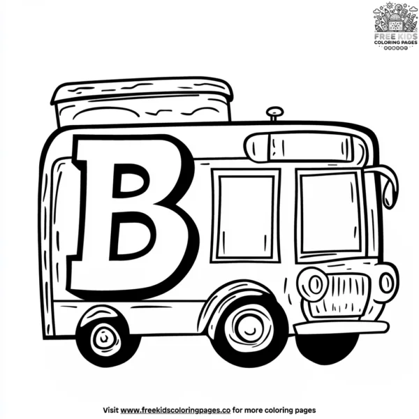 B for bus coloring pages