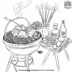 BBQ Grill Party Coloring Pages