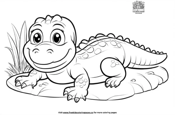 Baby alligator coloring pages