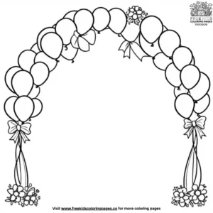 Balloon arch celebration coloring pages