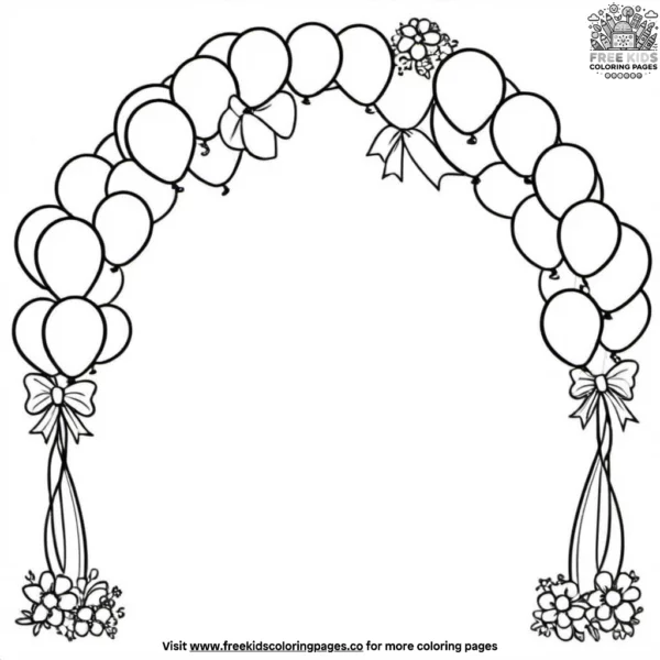 Balloon arch celebration coloring pages