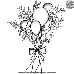 Balloon bouquet coloring pages