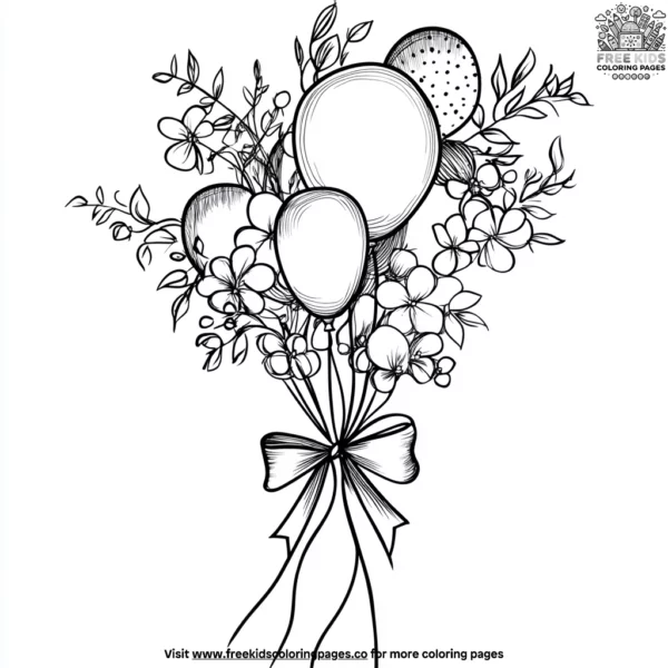 Balloon bouquet coloring pages