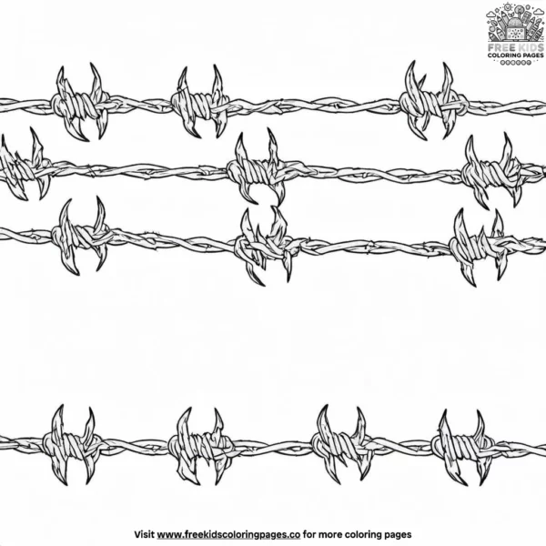 Barbed wire coloring pages