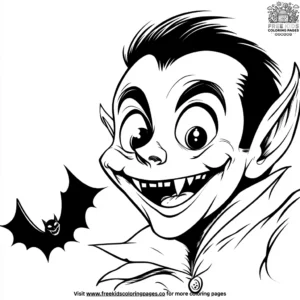 Bats and Smiling Vampires Coloring Pages