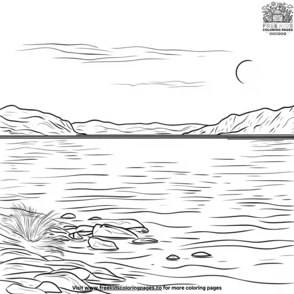 Bay view sunset coloring pages