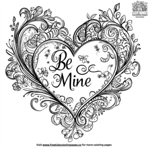 Be Mine Heart Coloring Pages