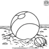 Beach Ball in the Sand Coloring Pages