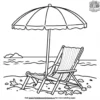 Beach Chair Under an Umbrella Coloring Pages