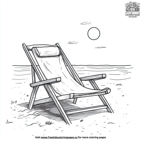 Beach chair under the sun coloring pages