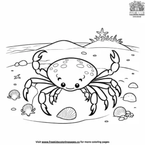 Beach Crab Coloring Pages