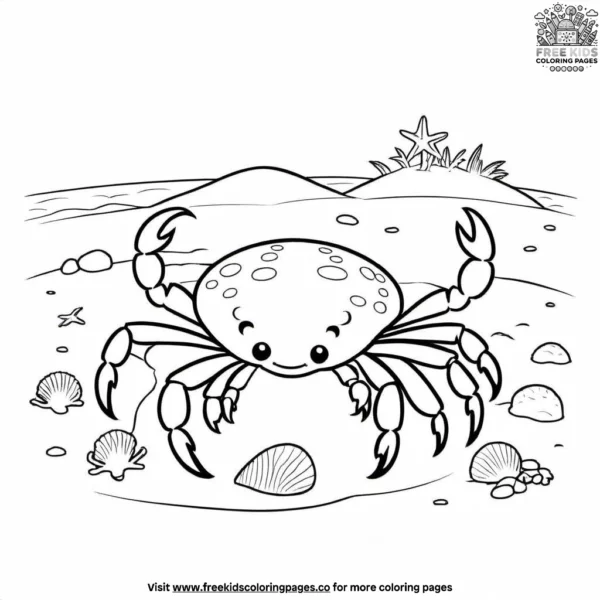 Beach crab coloring pages