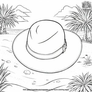 Beach Hat Coloring Pages