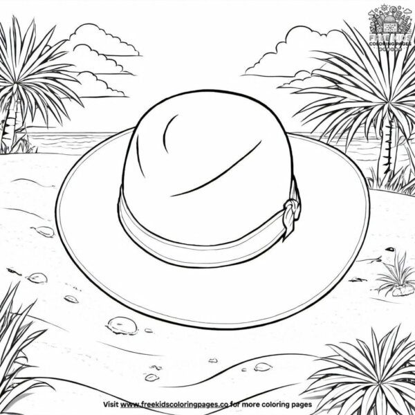 Beach hat coloring pages