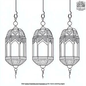 Beautiful Ramadan Lamps Coloring Pages