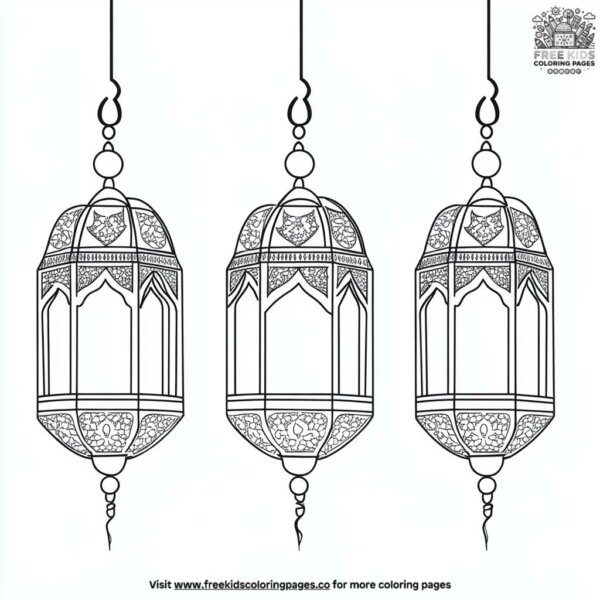 Beautiful ramadan lamps coloring pages