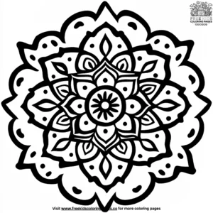 Beautiful Rangoli Stencils Coloring Pages