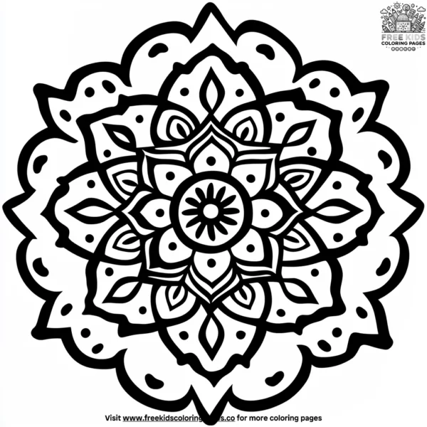 Beautiful rangoli stencils coloring pages