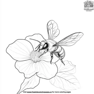 Bee on a Flower Coloring Pages