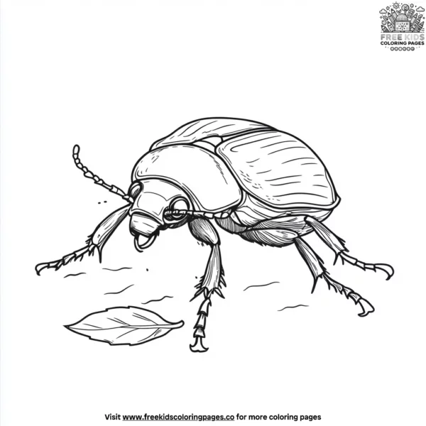 Beetle on the ground coloring pages