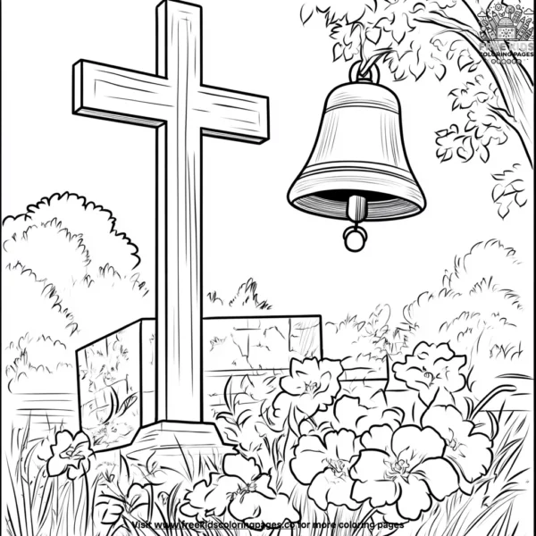 Bell and cross coloring pages