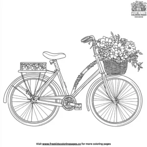 Bicycle with flower decoration coloring pages