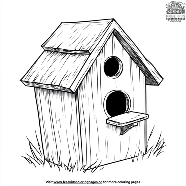 Bird house coloring pages