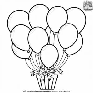 Birthday Balloon Bouquet Coloring Pages