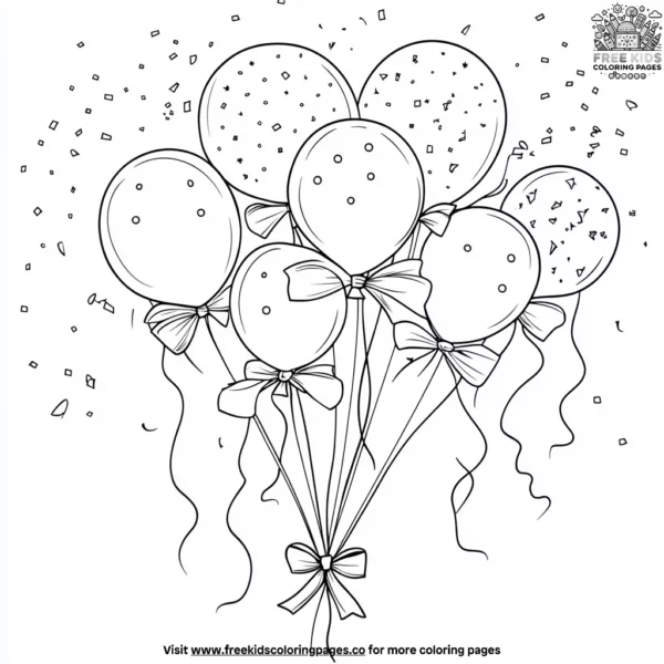 Birthday balloons coloring pages