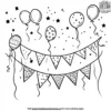 Birthday Banner Coloring Pages