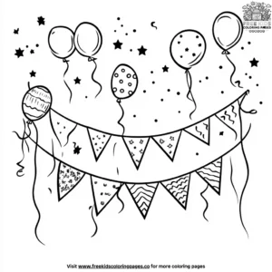 Birthday Banner Coloring Pages