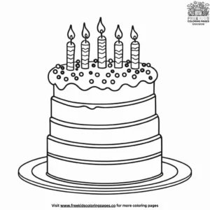 Birthday Cake Coloring Pages