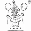 Birthday Clown Fun Coloring Pages