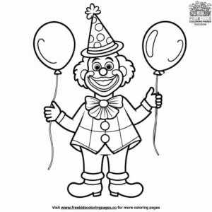 Birthday clown fun coloring pages