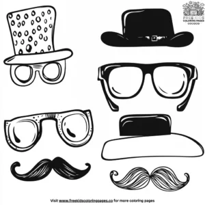 Birthday Photo Booth Props Coloring Pages