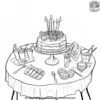 Birthday Table of Goodies Coloring Pages