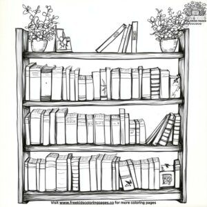 Bookshelf of Memories Coloring Pages