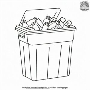 Bottle recycling bin coloring pages