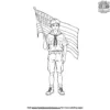 Boy Scout with USA Flag Coloring Pages