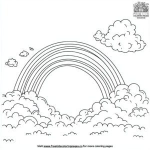 Bright Rainbow in the Sky Coloring Pages