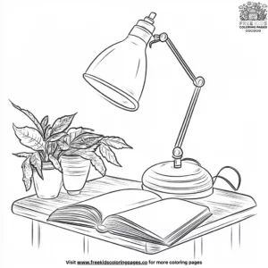 Bright Reading Lamps Coloring Pages