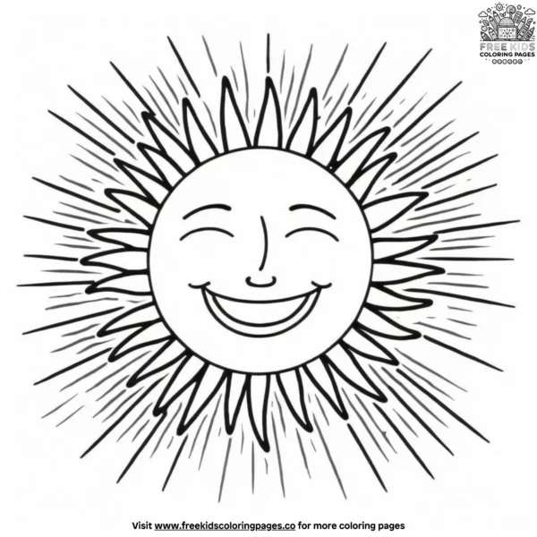 Bright sun coloring pages