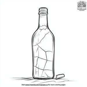 Broken glass bottle coloring pages